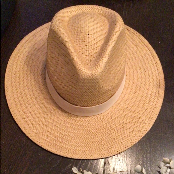 SALE Wyeth leather banded straw fedora - Picture 1 of 4